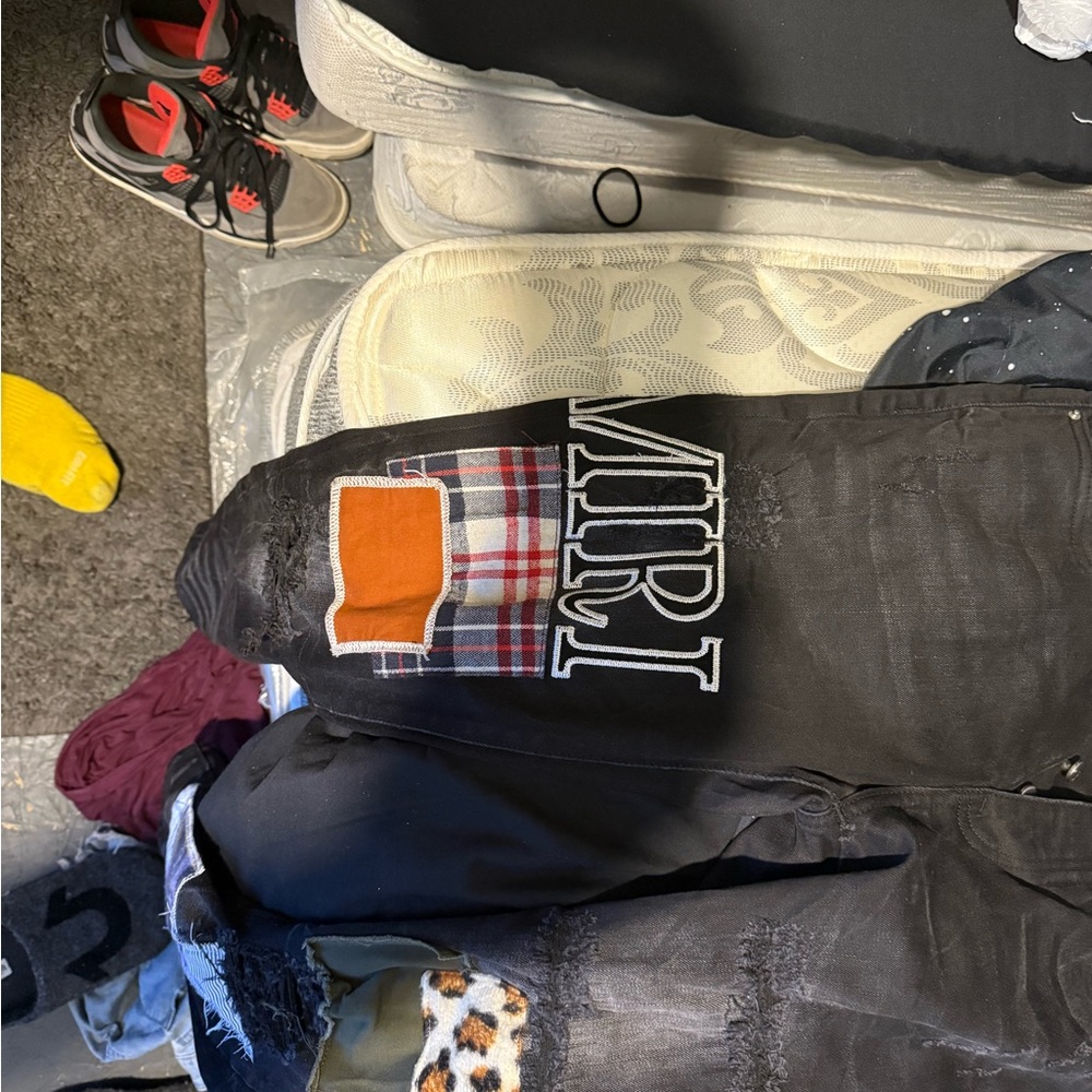 AMIRI Black and Red Cargo Pants